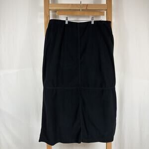 NWT Vintage Y2K Norm Thompson /Early Winters Black Fleece Zip Skirt #1311 SZ XL